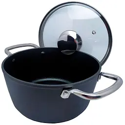 Каструля Krauzer Carbon з кришкою FN04-22-2Y кована 22 см 3.5 л (77204) - мініатюра 2