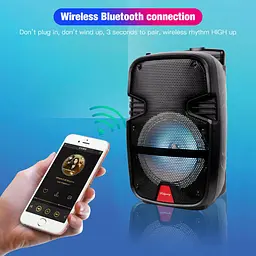 Колонка бездротова з підсвіткою та мікрофоном 6,5" - Bluetooth-колонка з функцією караоке 6,5" - мініатюра 6