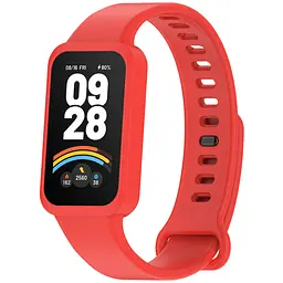 Силіконовий ремінець для фітнес браслетів Xiaomi Smart Band 9 Active Redmi Smart Band 3, Silicone, red, зі зручною застібкою, на фітнес трекер та смарт годинник, ArmorStandart (ARM85586)