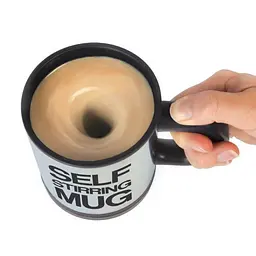 Чашка кухоль мішалка автоматична з вентилятором 400мл Self Stirring Mug чорна - мініатюра 5