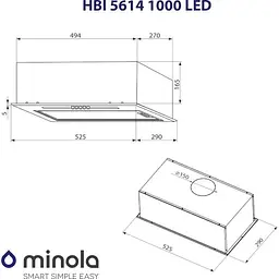 Витяжка Minola HBI 5614 WH 1000 LED - мініатюра 8