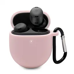 Силіконовий чохол для навушників Google Pixel Buds Pro, Hang Case, рожевий, ультратонкий захисний кейс товщиною 2 мм, захист від подряпин, пилу та ударів, компактний, з карабіном для кріплення, ArmorStandart (ARM75515)