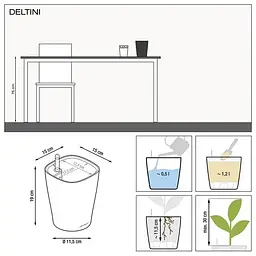 Вазон Lechuza Mini-Deltini Premium яскраво-червоний (14960) - мініатюра 5