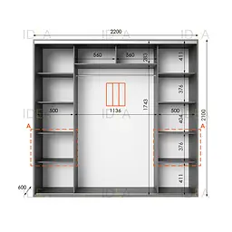Шафа-купе Idea серія 7 220 x 60 x 210 см Венге темний - мініатюра 2