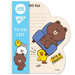 Папір для нотаток Yes To Do Line Friends boy 52 аркуші 16.5х20 см планшет з магнітом (170325)