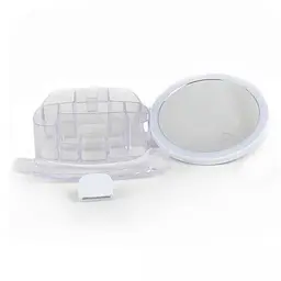 Дзеркало UKC з LED підсвічуванням і органайзером XH-086 кругле White (kz195) - мініатюра 3