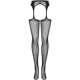 Сітчасті панчохи-стокінги зі стрілкою Obsessive Garter stockings S314 S/M/L, чорні - мініатюра 5