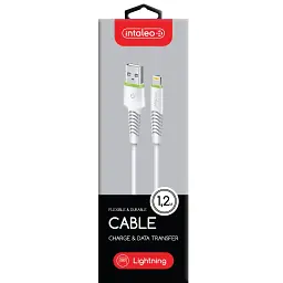 Дата кабель USB 2.0 AM to Lightning 1.2m CBFLEXL1 white Intaleo (1283126487460) - миниатюра 2