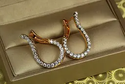 Сережки Xuping Jewelry Дужка з родієм 2,8 см золотисті - мініатюра 2