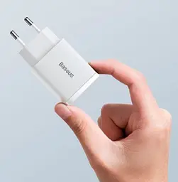 Мережевий зарядний пристрій Baseus Compact Quick Charger 1USB + Type-C 20W CCXJ-B02 White - мініатюра 3