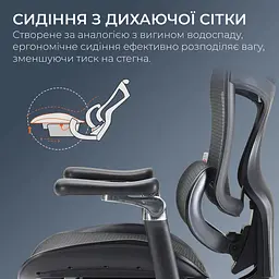 Офісне крісло Sihoo DORO C300 Pro Mesh Black with footrest (DORO-C300-PRO-M101-JT) - мініатюра 11