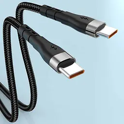 Кабель швидкого заряджання та передачі даних Digital PD Type-C до Type-C 120W 6A 2 м Чорний (Type-C2m120WB) - мініатюра 9