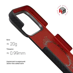 Защитный чехол для Apple iPhone 17 Pro Max, BlackIcon Kevlar MagCase, кевларовый, черный, панель, накладка с поддержкой MagSafe, противоударный, защита всего корпуса, усиленные углы, совместим с беспроводной зарядкой, ArmorStandart (ARM88531) - мініатюра 3