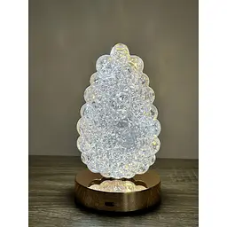 Декоративна LED-лампа Pine Cone PC-8213 акумуляторна настільна з кришталевим ефектом і сенсорним керуванням 3 режими