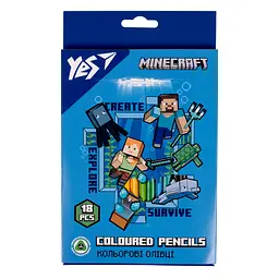 Олівці кольорові YES Minecraft 18 кольорів (290715)