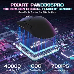 Мышка Attack Shark X1, Wireless/Bluetooth, 40000dpi. (PAW3395PRO), 6кн., Black - миниатюра 5