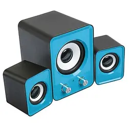Комп'ютерні колонки із сабвуфером FT-202 mini 2.1 сині, акустика для ноутбука | колонки до комп'ютера (ST)