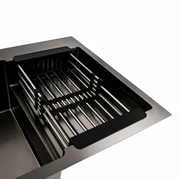 Кухонна мийка 78x50С L PVD чорна Platinum Handmade (поглиблена полиця, 3.0/1.0 мм), Чорний - мініатюра 7