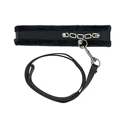 Ошийник з повідцем Punishment Crystal Collar & Leash, чорний - мініатюра 1