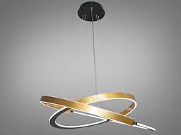 Люстра стельова LED Diasha D2488-800+600G 160W, золото, для вітальні, спальні, кухні - мініатюра 3