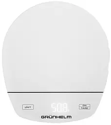 Кухонні настільні електронні ваги Grunhelm KES-015LW із сенсорним керуванням до 5кг LCD-дисплей Білий