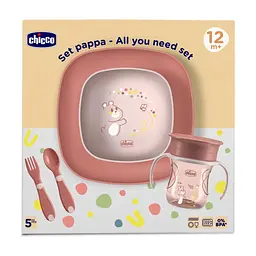 Набір дитячого посуду Chicco Set Pappa 12 міс.+ рожевий (16201.15) - мініатюра 8