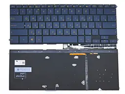 Клавіатура для Asus UX490, UX490CA, UX490UA (RU Blue з підсвічуванням). Українська розкладка. Оригінал.