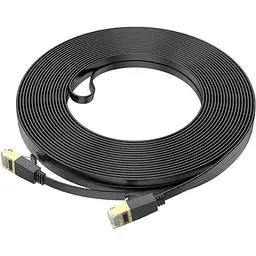 Патч-корд Hoco US07 General Cat 6 U/UTP Pure Copper Flat Network Cable 20m Black (780720) [149276]