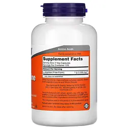 L-аргінін Now Foods L-Arginine 500 мг 250 вег капс - мініатюра 2