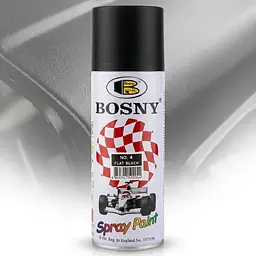 Фарба Акрилова Bosny Спрей 400 мл Чорний Мат Flat Black (№4)