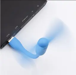 Портативний гнучкий USB міні-вентилятор для ноутбука/powerbank (Blue) - мініатюра 2