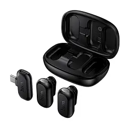 Бездротова мікрофонна система HOCO L26 Type-C Smart AI noise reduction wireless microphone Black (6942007677011) - мініатюра 3