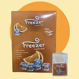 Смужки Freezer  шалений апельсин, для свіжого подиху,  у наборі 24 коробочки по 20 смужок- аркушів у кожній - мініатюра 3