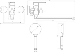 Змішувач для ванни Globus Lux Ring SR-208 Хром матовий - мініатюра 5