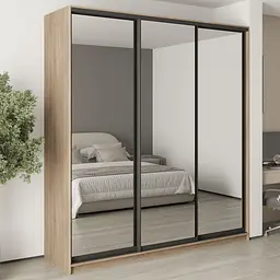 Шафа-купе тридверна MebelStar Стандарт BG 3 Дзеркала 220x45x240 см Дуб сонома (MBS-8788)