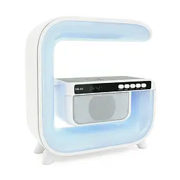 Настільна лампа-нічник G3, Bluetooth колонка, блопроводна зарядка телефону, світло RGB, Box