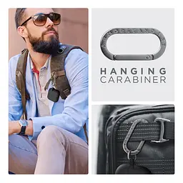Силіконовий чохол для навушників Apple AirPods 4, Hang Case, чорний, ультратонкий захисний кейс товщиною 2 мм, захист від подряпин, пилу та ударів, компактний, з карабіном для кріплення, ArmorStandart (ARM81277) - мініатюра 6
