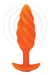 Анальна пробка B-Vibe Swirl Texture Plug, 13.5 см (жовтогарячий)