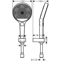 Душовий гарнітур Hansgrohe Rainfinity 130 3jet 26851700 - мініатюра 2