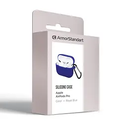 Силіконовий чохол для навушників Apple AirPods Pro, Silicone Case, синій, захисний чохол, ультратонкий і легкий, захист від подряпин, пилу та ударів, м"який силікон, ArmorStandart (ARM56074) - мініатюра 4