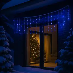 Вулична гірлянда Бахрома GarlandoPro 20 м 335 LED білий дріт Синій 20MWBL - мініатюра 3