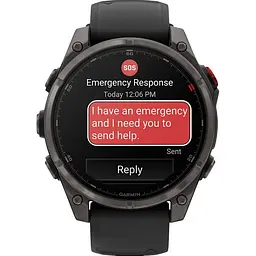 Смарт-годинник Garmin Fenix 8 Pro AMOLED Sapphire 47mm Carbon Gray DLC Titanium with Black/Pebble Gray Silicone Band (010-03198-01) [145042] - мініатюра 3