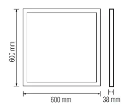 Світильник накладний 600*600 SMD LED "PULSAR-48" 48 W 6400K чорний - мініатюра 2