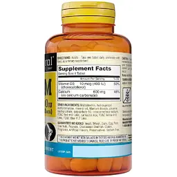 Кальцій + Вітамін D3 Mason Natural Calcium 600мг Plus Vitamin D3 100 таблеток - мініатюра 2