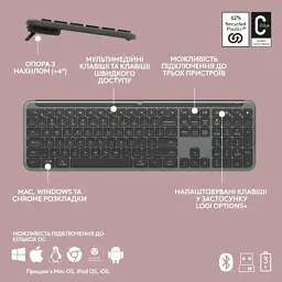 Комплект Logitech MK950 Bluetooth/Wireles UA Graphite (920-012490) - мініатюра 10