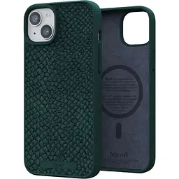 Чохол-накладка Njord Salmon Leather MagSafe Case Green для iPhone 15 Plus