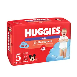 Підгузки-трусики для хлопчиків Huggies Little Movers Pants 5 (12-17 кг) 34 шт. - мініатюра 2