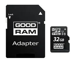 Карта пам'яті microSDHC, 32Gb, Goodram M1AA, Class10 UHS-I U1, SD адаптер, до 100/10 МБ/с (M1AA-0320R12)