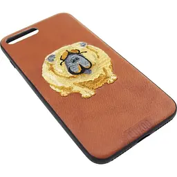 Чохол-накладка PUZOO TPU+TPU with stitchwork craft Ballon Dog iPhone 7 Plus/8 Plus Brown - мініатюра 3