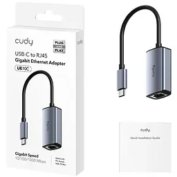 Перехідник USB 3.0 Type C Ethernet RJ45 1000 Mb Cudy - мініатюра 2